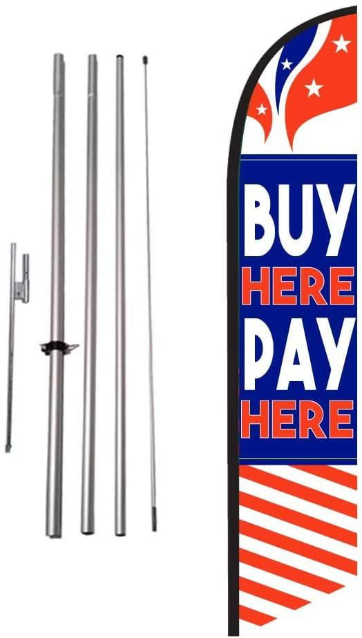Buy Trade Sell Here Windless Full Sleeve Swooper Flag Feather Banner 