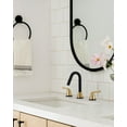 thumbnail image 2 of WOWOW Widespread Bathroom Faucets for Sink 3 Hole Black & Gold, 8 inch Bathroom Faucet with Pop Up Drain Assembly and Water Supply Lines 2 Handle 360° Swivel Spout Basin Faucets for Vanity Lavatory, 2 of 6