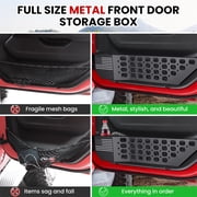 DIAMOOKY Front Door Pocket Storage Box for Jeep Wrangler JL JLU 4XE 2018-2025 & Gladiator JT 2020-2022 2023 2024 2025, 2PCS - Front Door Flag