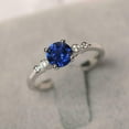 thumbnail image 4 of HeartsAndYou 1ct Natural Sapphire Diamond Engage Ring 5 Stone Solitaire 14k SOLID White Gold, 4 of 8