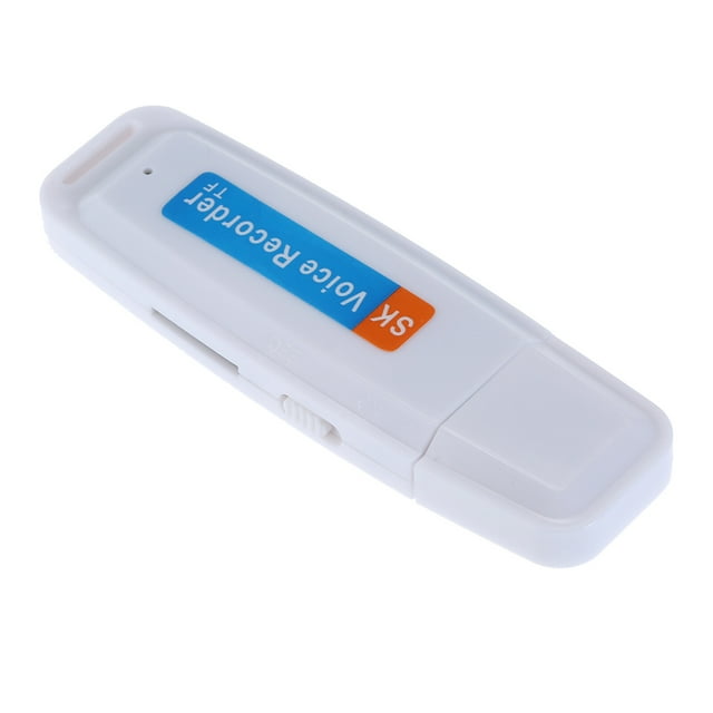Graflsoa Enregistreur Vocal Compact USB avec Batterie Intégrée, Format MP3, Supporte Carte TF 1-32 Go (Carte Non Incluse), Options Blanc/noir, Design Léger et Portable