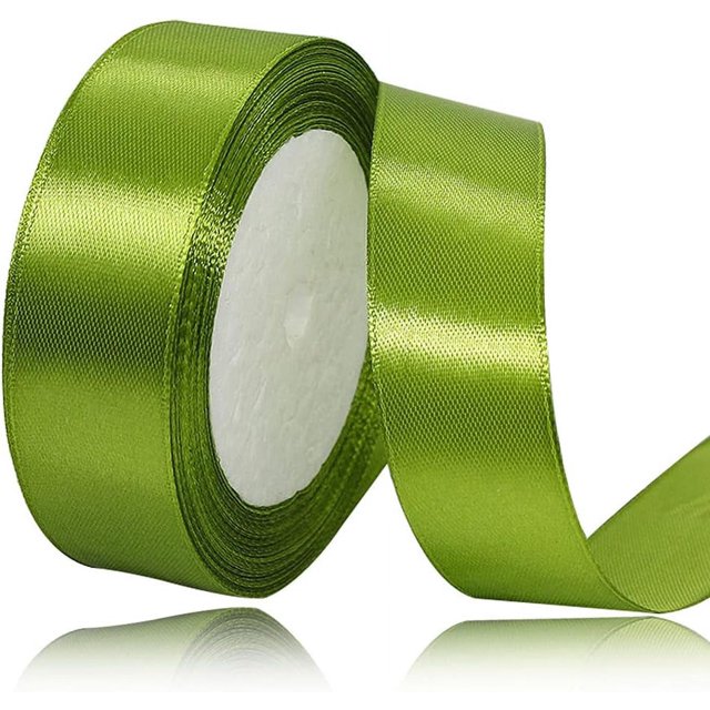LAICAIW Solid Color Olive Green Satin Ribbon, 3/4 Inches x 25 Yards Fabric Satin Ribbon for Gift Wrapping, Crafts, Hair Bows Making, Wreath, Wedding Party Decoration and Other Sewing Projects