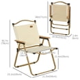 thumbnail image 3 of Outsunny Set of 2 Folding Camping Chair, Portable Armchairs, Beige, 3 of 10