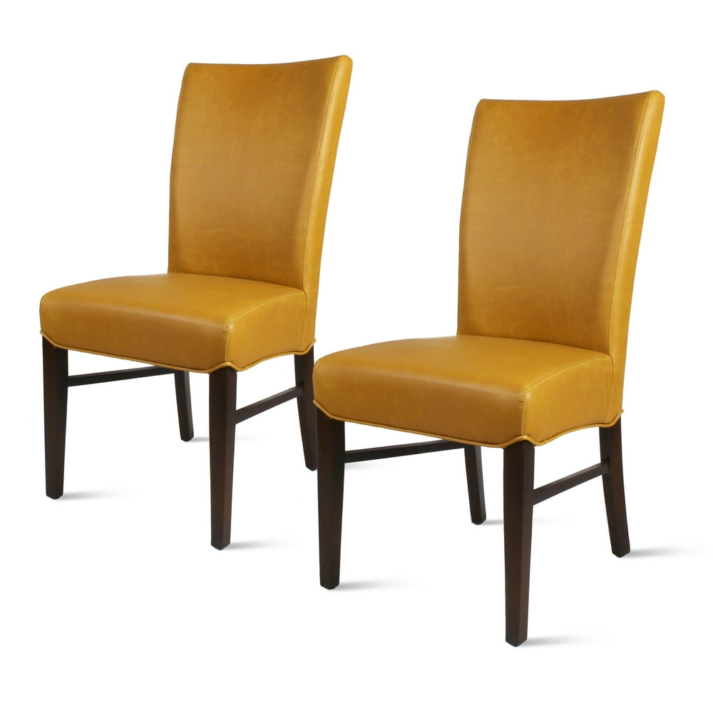 Milton Bonded Leather Dining Chair (Set of 2), Multiple Colors