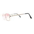 thumbnail image 2 of Mens Simple Classy Slim Rectangle Metal Rim Sunglasses Gold Pink, 2 of 4