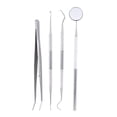 thumbnail image 1 of Amdohai 4Pcs Stainless Steel Instruments Mouth Mirror Probe Scraper Tweezers Hygiene Kit Oral Care, 1 of 5