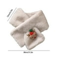 thumbnail image 3 of AuroraX Beige Christmas Scarf Warm Fur Plush Thick Scarf Fleece Knit Soft Classic Luxurious Cute Wrap for Women Cold Weather, 3 of 6