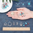thumbnail image 4 of DIY 10 Pairs Turquoise Earring Making Kits Synthetical Turquoise Howlite Beads & Chandelier Component Links Charms & Bead Caps for Handmade Earrings Beginner, 4 of 9