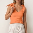 thumbnail image 2 of XIAOCHA Womens Bow Tie Shoulder Tank Top Sleeveless V Neck Pullover Top Soft Sweet Casual Tops, 2 of 6