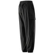 thumbnail image 6 of LNWUY Mens Casual Daily Outdoor Beach Lightweight Breathable Pants Fashion Summer Quick Dry Athletic Pants Drawstring Loose Comfy Lounge Pants Black XXXL, 6 of 7