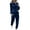 Dark Blue, variant on Womens Pajamas Sets Velvet Long Sleeve Jogger Pjs Soft Sleepwear 2 Piece Lounge Sets Casual Tracksuits Wine XXL(XXL)