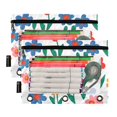 thumbnail image 2 of 2 Pack Pencil Pouch for 3 Ring Binder Flowers Floral Pencil Case Clear Window Zipper Pencil Bag Organizers, 2 of 6