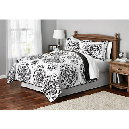 Mainstays Classic Leaf Damask Patterned Quilt, 1 Each