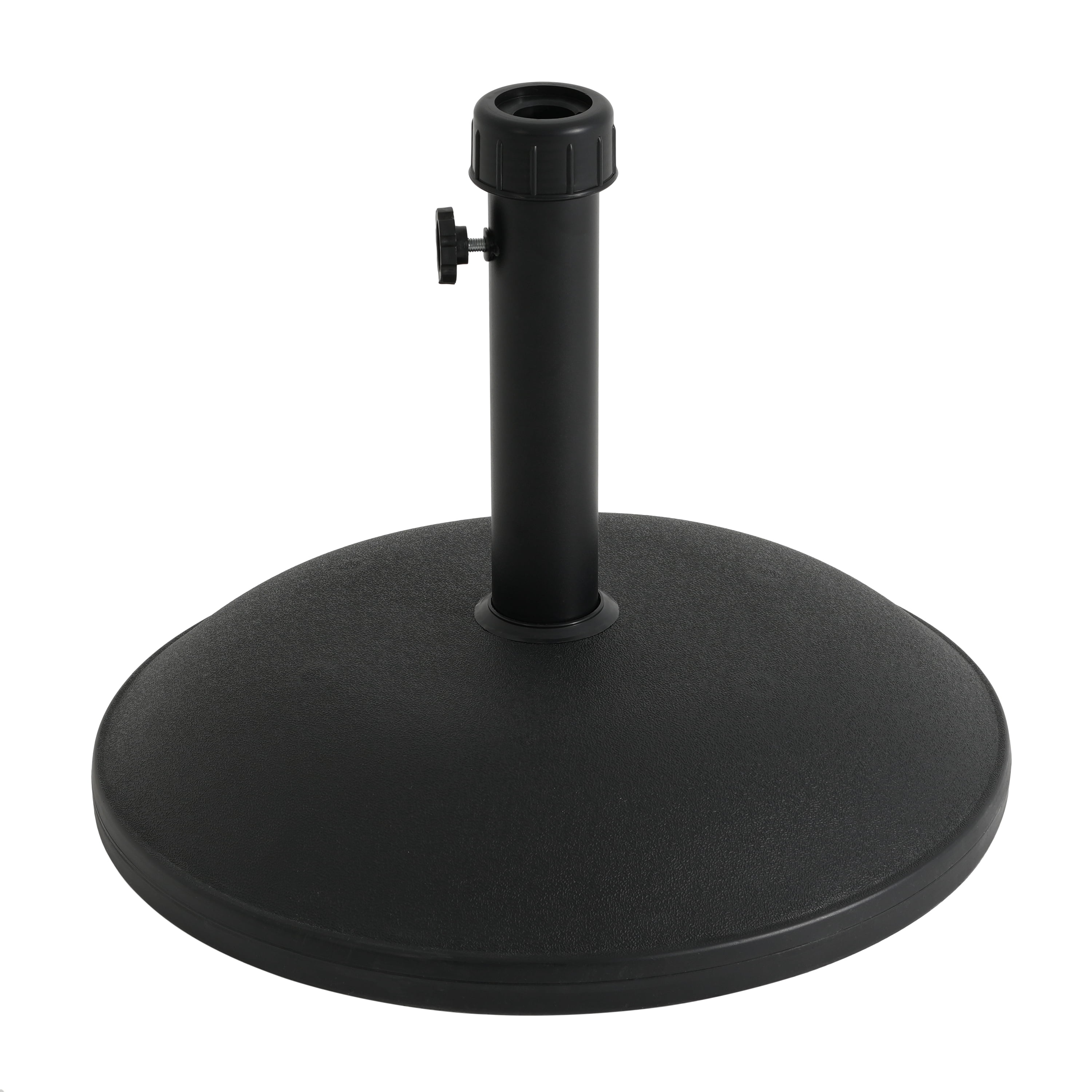 Umbrella Base 55 Pound Round with Concrete Fill and Resin Shell, Heavy Duty Patio Umbrella Stand and Outdoor Shade Base, Black