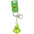 thumbnail image 5 of Dr. Seuss The Grinch Keychain 3D Rubber Grinch Face Charm Lobster Claw Keyring, 5 of 5
