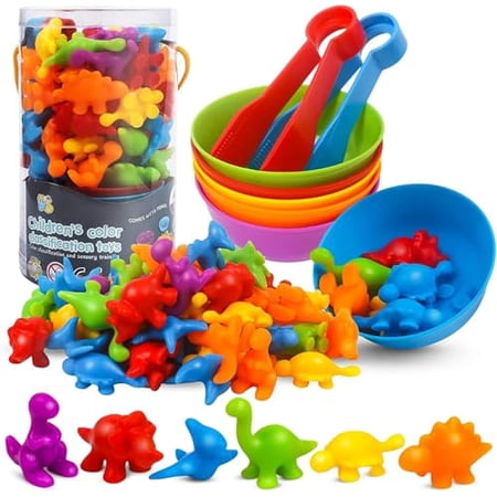 HYPERLIVING Color Sorting and Counting Animals Toys for Toddlers 3 4 5 Years Old Preschool Matching Learning Educational Game Montessori Sensory (Animals)