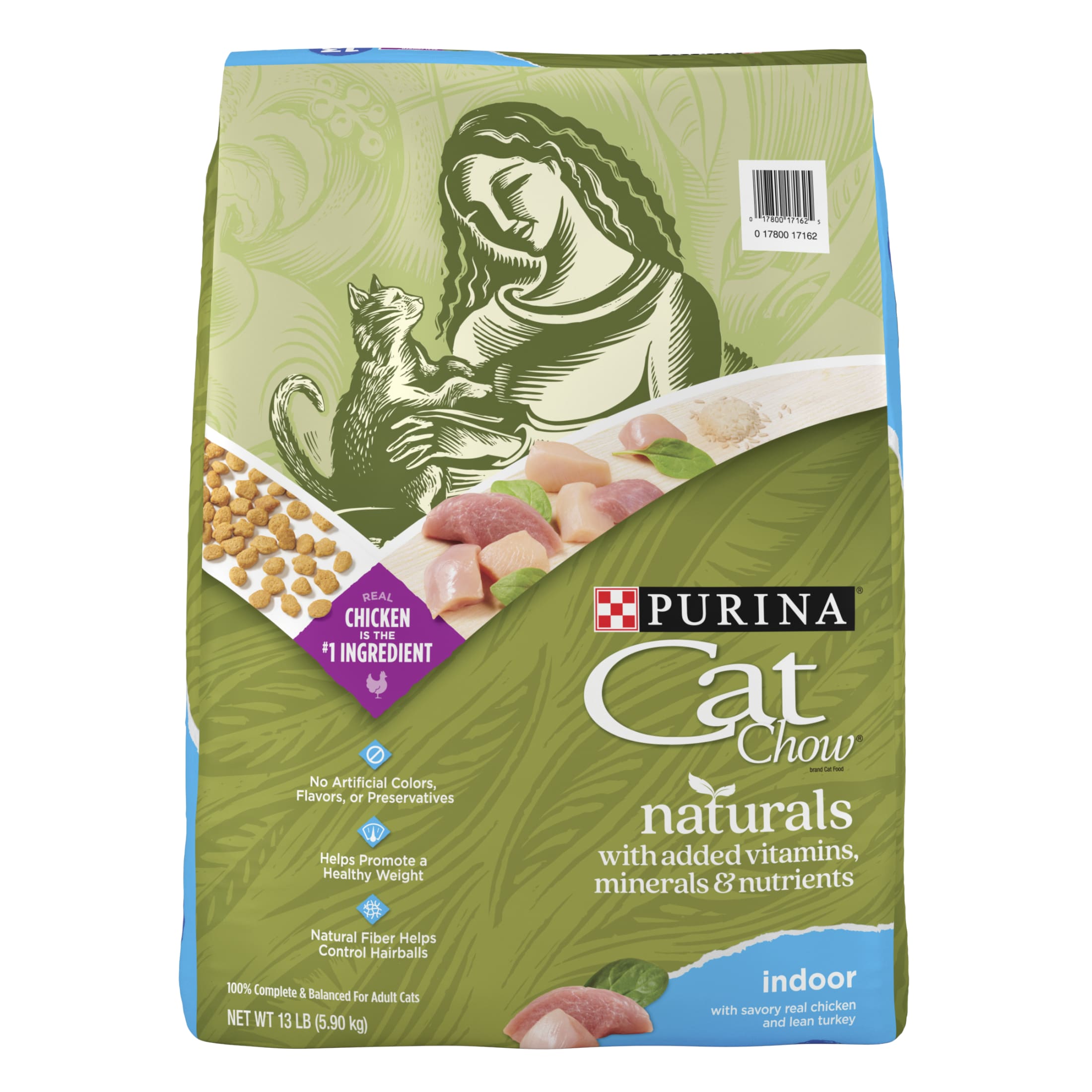 Purina Cat Chow Naturals, Indoor Dry Cat Food, Chicken & Turkey, 13 lb Bag