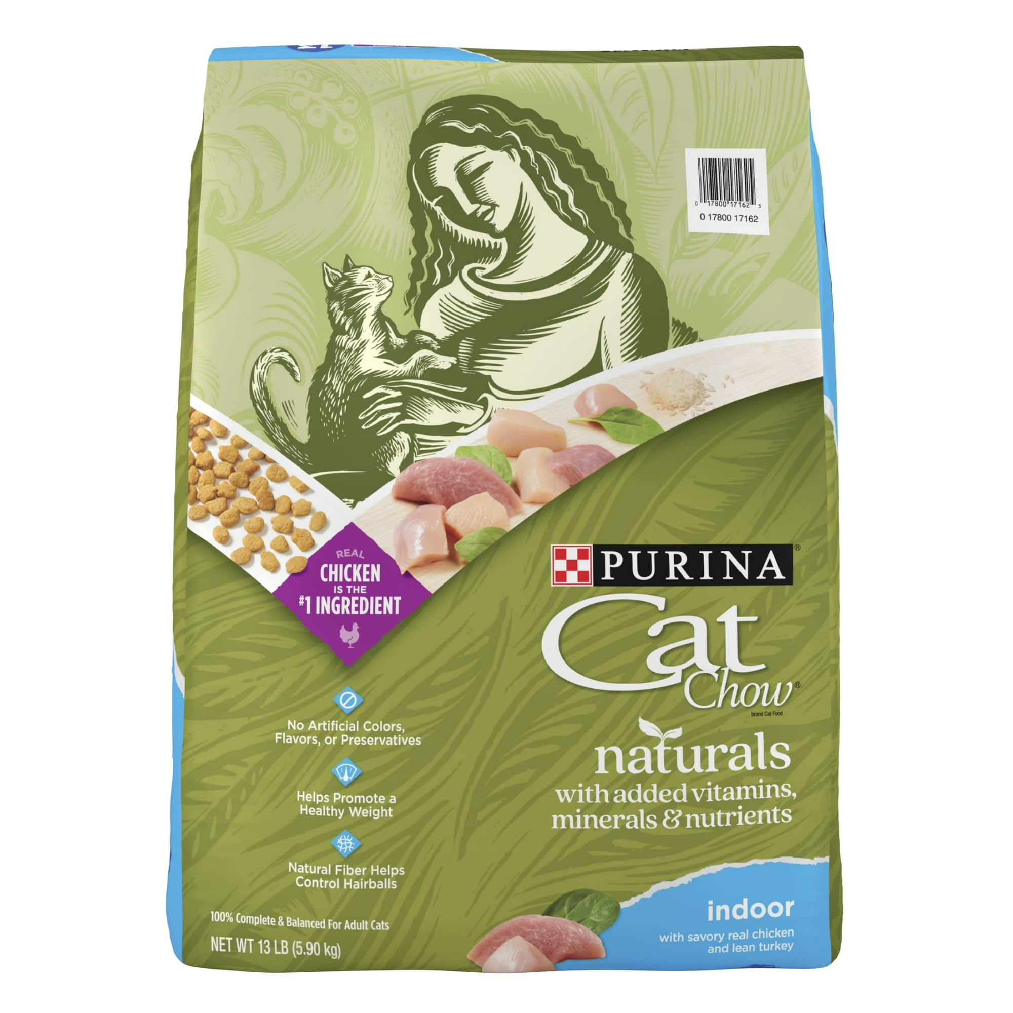 Purina Cat Chow Naturals, Indoor Dry Cat Food, Chicken & Turkey, 13 lb Bag