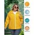 thumbnail image 5 of adviicd Plus Size Womens Rain Jacket with Hood Waterproof Raincoats Lightweight Packable Outdoor Trench Coat Yellow, 3XL, 5 of 6