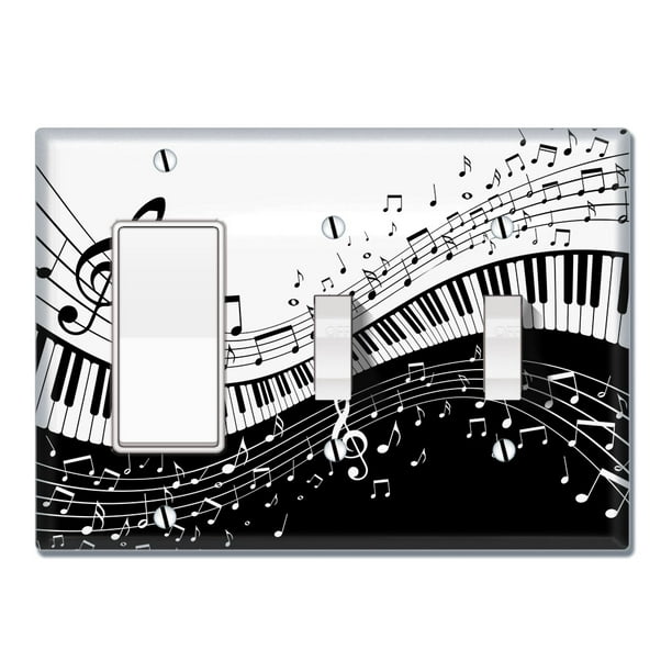 Wirester Triple 1 Gang Decorator Light Switch And 2 Gang Toggle Wall Plate Switch Plate Cover Music Note Piano Walmart Com Walmart Com