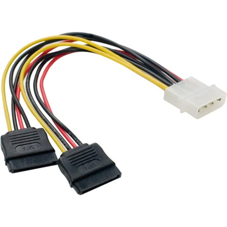 Molex 4-Pin Male to 2x 15-Pin SATA Power Cable
