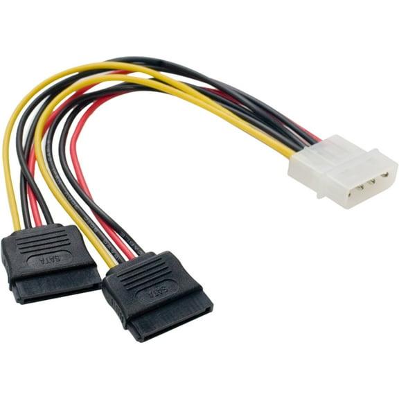 Molex 4-Pin Male to 2x 15-Pin SATA Power Cable