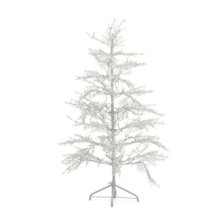Belham Living Clear Prelit LED White Conical Christmas Tree, 5'