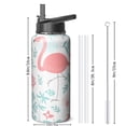 thumbnail image 4 of Camping Hiking Sports Portable 32oz Hydration Canteen - Stainless Steel, Vacuum Insulated Double Wall, Leakproof, Hot Cold Flamingo Themed Water Bottle, Gift for Flamingo Themed Enthusiasts, 4 of 5