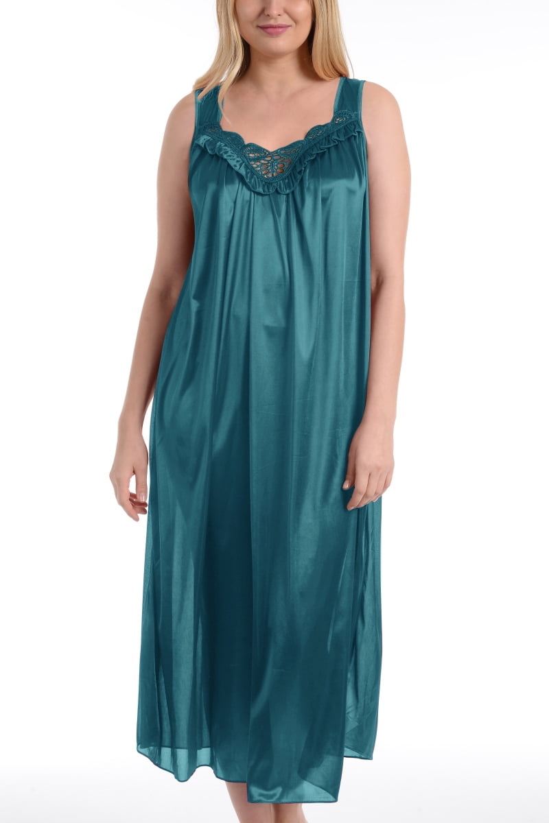 Ezi Nightgowns for Women - Soft & Breathable Satin Night Gowns for ...