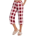 thumbnail image 4 of Ekouaer 2 Pack Women's Capri Pajama Pants Printed Drawstring Comfy Pj Bottoms With Pockets, 4 of 7