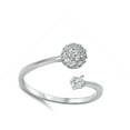 thumbnail image 4 of Ball Clear Cubic Zirconia Cluster Ring .925 Sterling Silver Open Band White Jewelry Female Size 8, 4 of 4