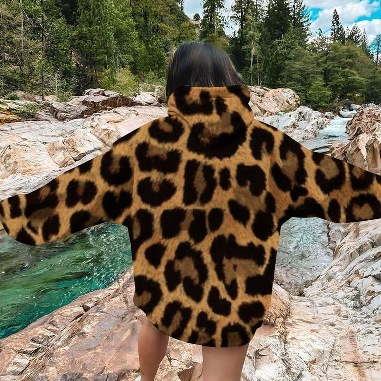 Oversized leopard sweatshirt clearance
