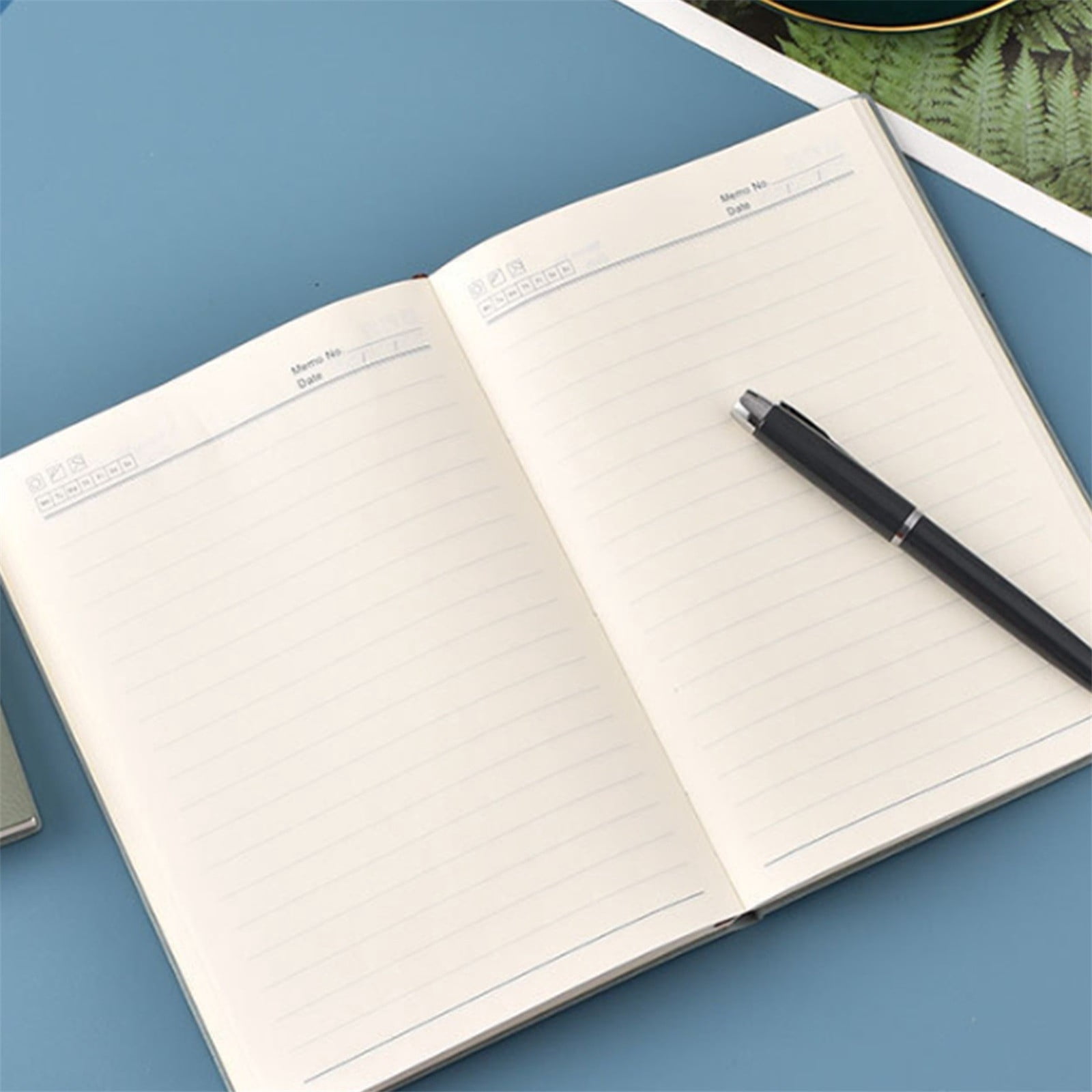 VKLU 3 Pcs A5 Notebook Set, Light Green, Light Blue & Red Leather Journals, 200 Pages Non-Bleed Paper per Book, 180° Lay Flat Hardcover Writing Pads for Classroom