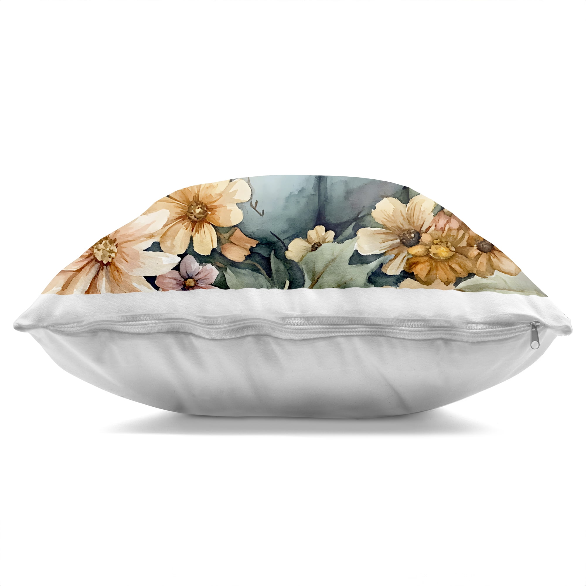 Stupell Industries Three Pumpkins & Florals Decorative Printed Throw Pillow, design by Creative Studio