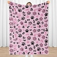thumbnail image 3 of Sowide Leopard Print Blanket, Pink Cheetah Print Blanket, Soft Fleece Flannel Paw Print Hearts Blanket, Cozy Warm Blanket Throw, Lightweight Fuzzy Plush Gifts for Women Adults, for Nap Couch(40"x50"), 3 of 8