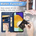 thumbnail image 4 of Wallet Case for Samsung A15 Magnetic Clasp Folio Kickstand Premium Leather Case with Hand Strap, [RFID Blocking] Credit Card Slots Shockproof TPU Inner Cover for Samsung Galaxy A15, Blue, 4 of 6