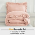 thumbnail image 7 of ANGENIA King Size Comforter Sets Blush, 3 Pieces Soft Fluffy Ruffle Bedding Comforter Sets for King Bed, All Season Farmhouse Shabby Chic Lightweight Bed Set, 7 of 7