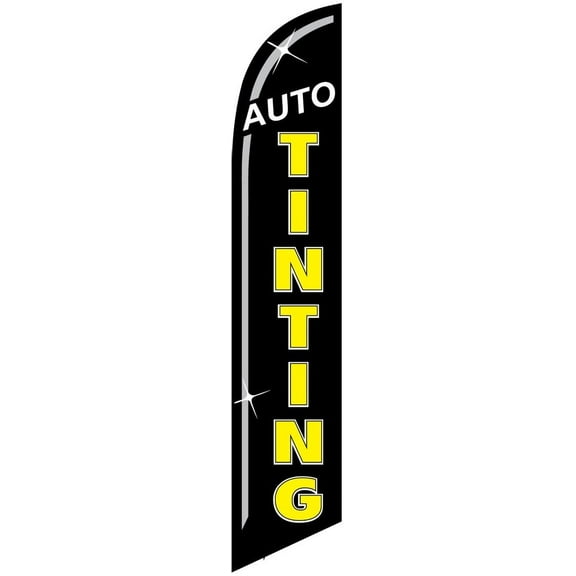 Auto Tinting black/yellow Feather Banner Swooper Flag -No Wind Required- Replacement FLAG ONLY