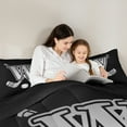 thumbnail image 4 of Homewish Personalized Initial W Bedding Comforter Set 7pcs for Kids Boys Girls, Ice Hockey Sport Queen Bedding Sets, Black and Gray Queen Sheet Sets, Luxury Bedroom Decor, 4 of 8