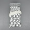 thumbnail image 2 of Ambesonne Floral Bedding Set 4 Pcs, Plant Blossom Spring, Queen, Black Grey White, 2 of 3