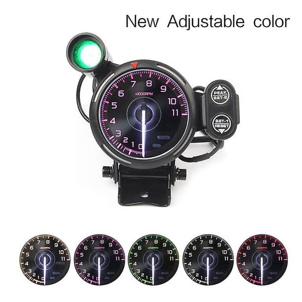 New Upgraded Version 9000 Rpm 11000 Rpm 80mm Led Tachometer Racing Car Refitted Instrument Tachometer With Alarm Lamp