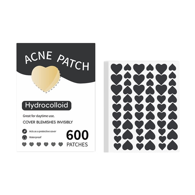 Pimple Patches For Face, Colorful Cute Heart Zit Covers,Hydrocolloid Acne Patches With Tea Oil, Witch Hazel, Centella Asiatica , Hyaluronic Sour(600 Count)