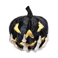 thumbnail image 6 of 8.6" Halloween Decorations Home Decor Led Light up Skeleton Holding-hollow Pumpkin Figurine Resin Statue Tabletop Ornament Halloween Table Centerpiece Holiday Gifts, Halloween Decor Indoor Tabletop, 6 of 6
