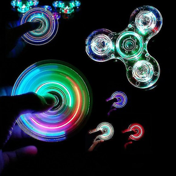 Toupie Anti-Stress Lumineuse à DEL, Toupie de Main, Brille dans le Noir, Lumière EDC, Toupie Anti-Stress pour Doigts, Jouet de Soulagement du Stress