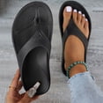 thumbnail image 3 of Rokment Ortho Flip Flops for Women Lightweight Waterproof Bathroom Shower Slippers Beach Summer Swim Pool Non Slip Walking Slip on Slides Water Sandals Black Size 6.5, 3 of 7