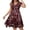 Wine, variant on Iyufng Women's Summer Dresses V-Neck Printed Short Sleeve Mini Dress