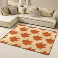 thumbnail image 2 of Flannel Non-slip Area Rug, 63"x48" No Shedding Living Room Bedroom Dining Room Home Office Area Rug, Maple Leaf Texture Pattern, 2 of 6