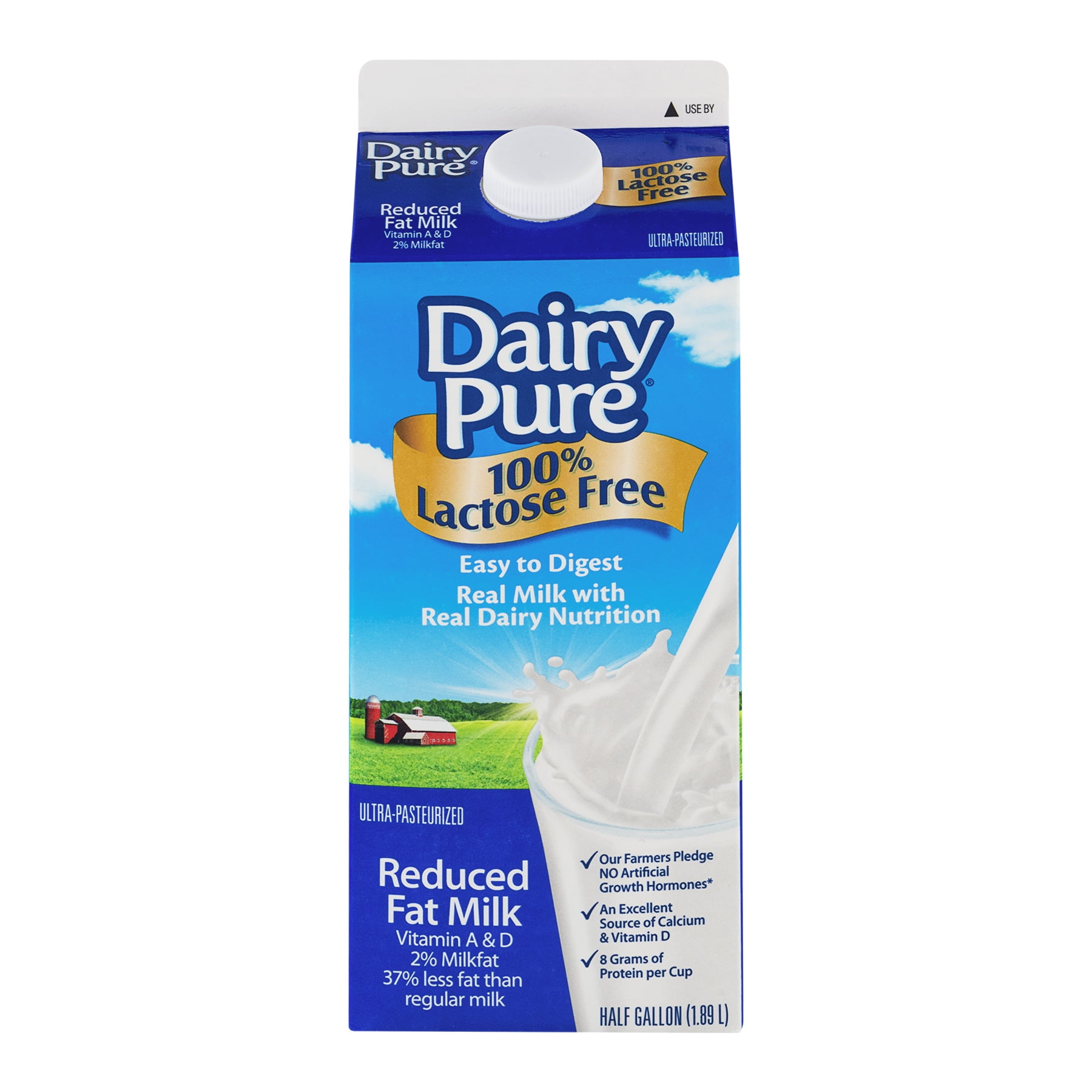 Dairy Pure 100 Lactose Free ReducedFat Milk, Half Gallon