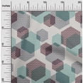 thumbnail image 1 of oneOone Cotton Silk Maroon Fabric Triangle & Hexagon Geometric Sewing Craft Projects Fabric Prints By Yard 42 Inch Wide, 1 of 4