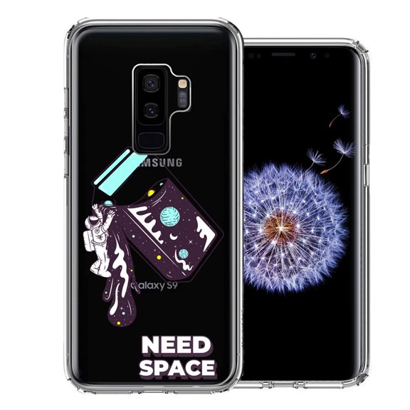 MUNDAZE for Samsung Galaxy S9 Plus Need Space Astronaut Stars Design Double Layer Phone Case Cover